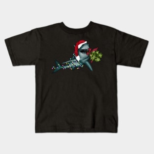 Festive Christmas Shark Kids T-Shirt